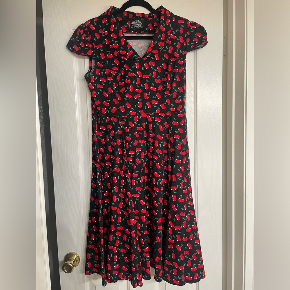 Heart & Roses Twin Cherries Swing Pinup Dress Size 10